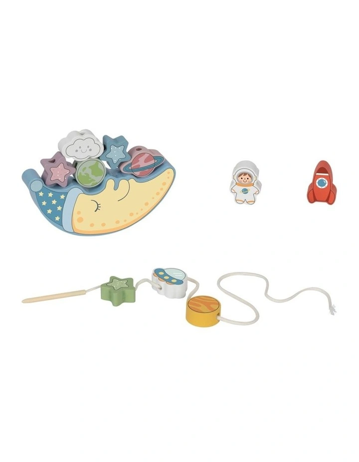 Tooky Toy 2 In 1 Space Balance & Lacing Set Kids Childrens Toy 3y image 3