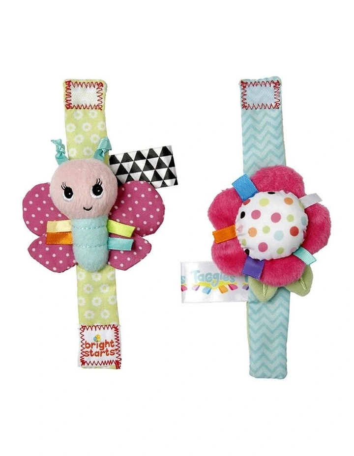 Bright Starts Rattle Me Bracelets With Crinkle Sounds For Baby 0m image 2