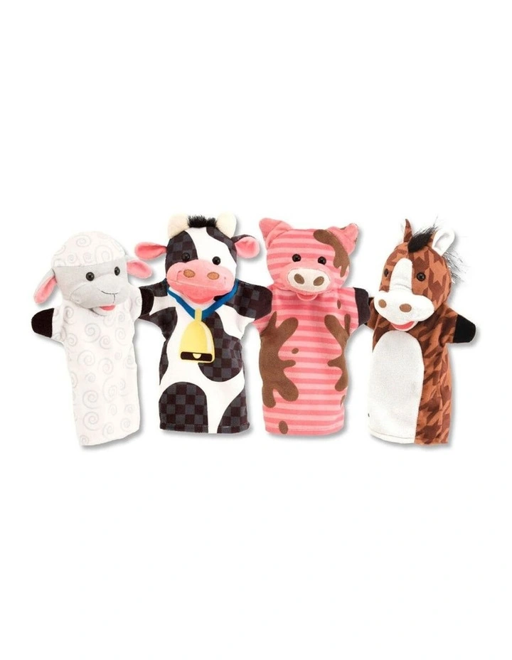 4pc Melissa & Doug Hand Puppets Farm Friends Kids Toy Role Play Game 2y image 3