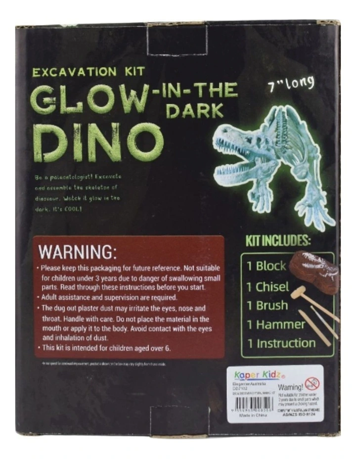 Kaper Kidz Glow In The Dark Tyrannosaurus Excavation Kit Dinosaur Toy 6y image 4
