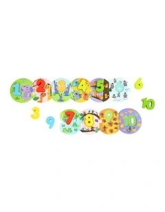 Tooky Toy Number Wooden Kids Learning Puzzle In Carry Box 3  Educational