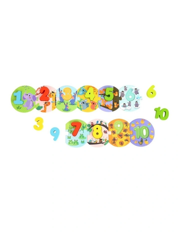Tooky Toy Number Wooden Kids Learning Puzzle In Carry Box 3 Educational image 1
