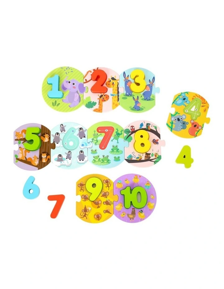 Tooky Toy Number Wooden Kids Learning Puzzle In Carry Box 3 Educational image 2