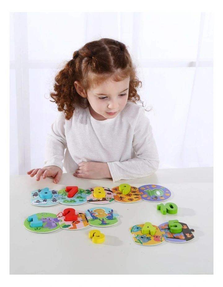 Tooky Toy Number Wooden Kids Learning Puzzle In Carry Box 3 Educational image 4