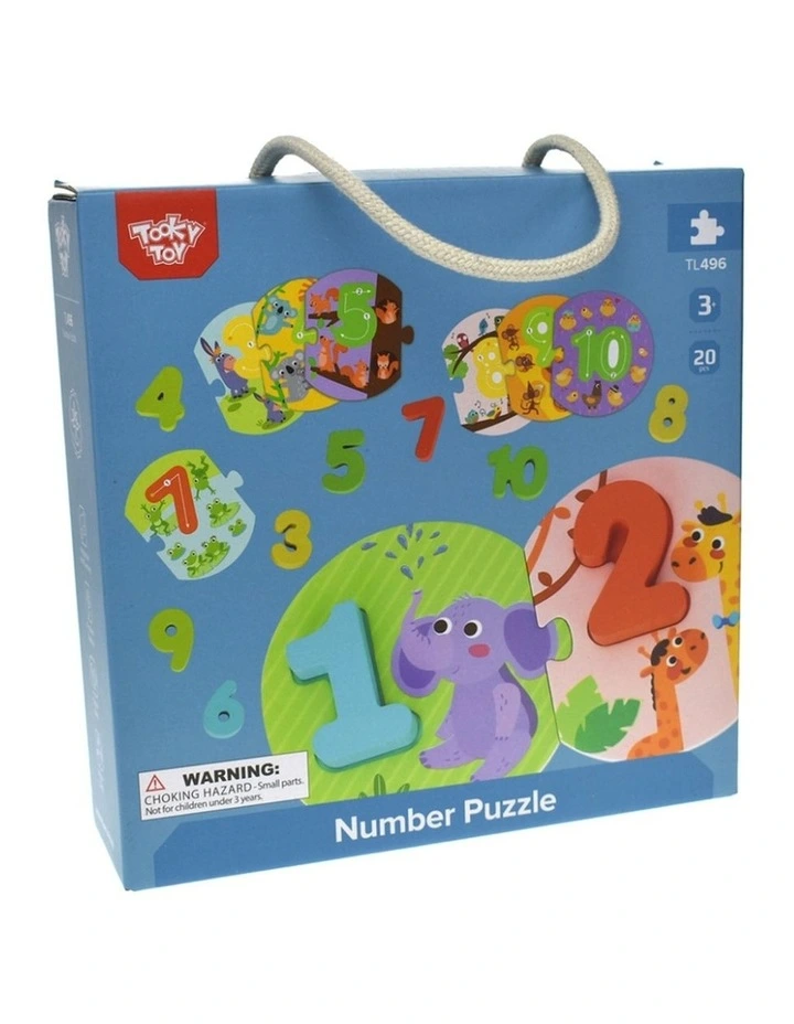 Tooky Toy Number Wooden Kids Learning Puzzle In Carry Box 3 Educational image 6