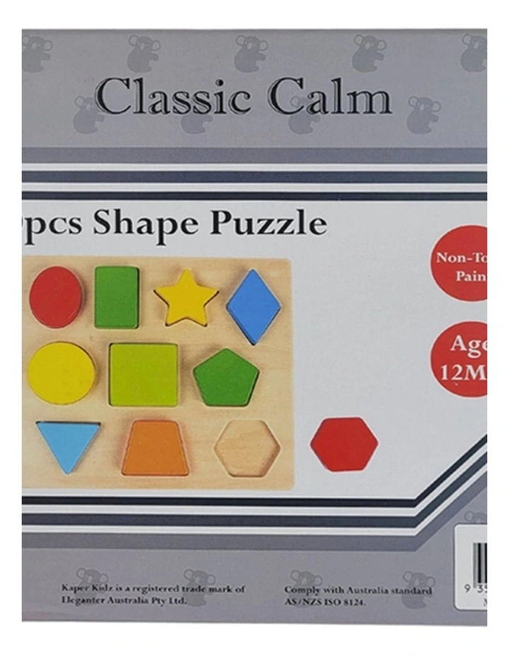 10pc Koala Dream Colours Shapes Wooden Puzzle Board Toy Kids 12m image 4