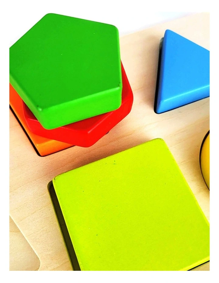 10pc Koala Dream Colours Shapes Wooden Puzzle Board Toy Kids 12m image 5