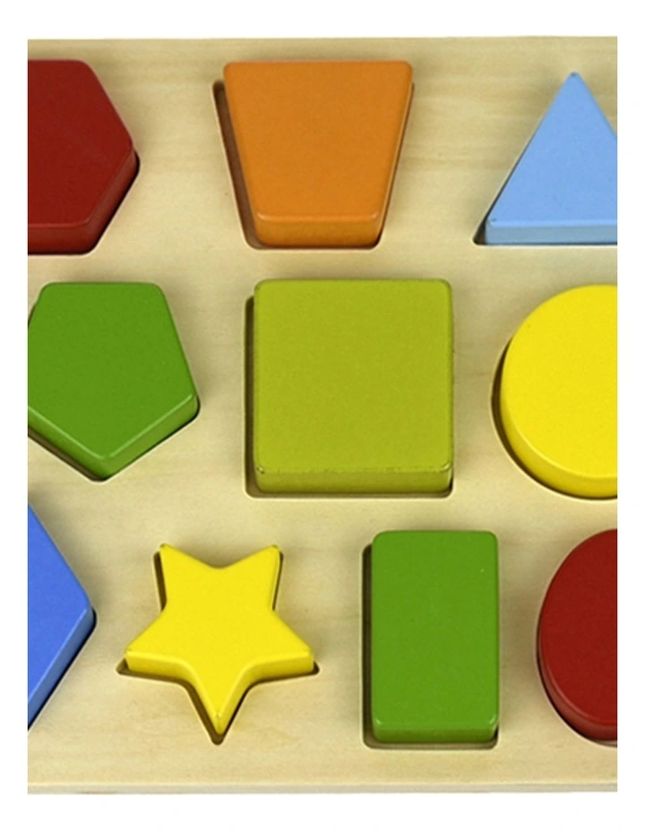 10pc Koala Dream Colours Shapes Wooden Puzzle Board Toy Kids 12m image 6
