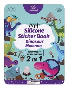 Tooky Toy Silicone Sticker Kids Activity Book Dinosaur Museum 19pcs 3 