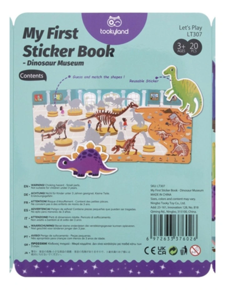 Tooky Toy Silicone Sticker Kids Activity Book Dinosaur Museum 19pcs 3 image 6