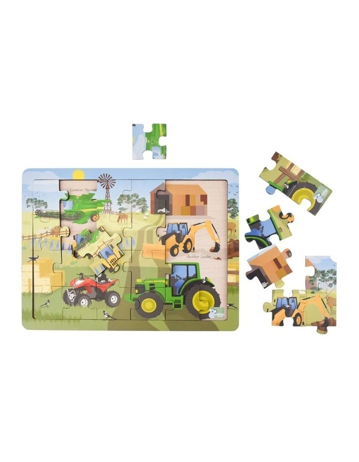24pc Koala Dream Aussie Farm Vehicles Jigsaw Puzzle Kids Toy 18m  image 1