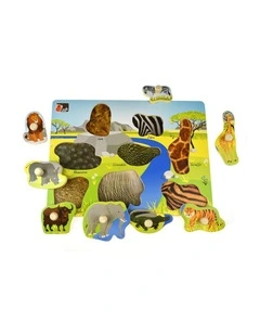 Koala Dream 2 In 1 Wild Animal Early Learning Wooden Peg Puzzle 18m 