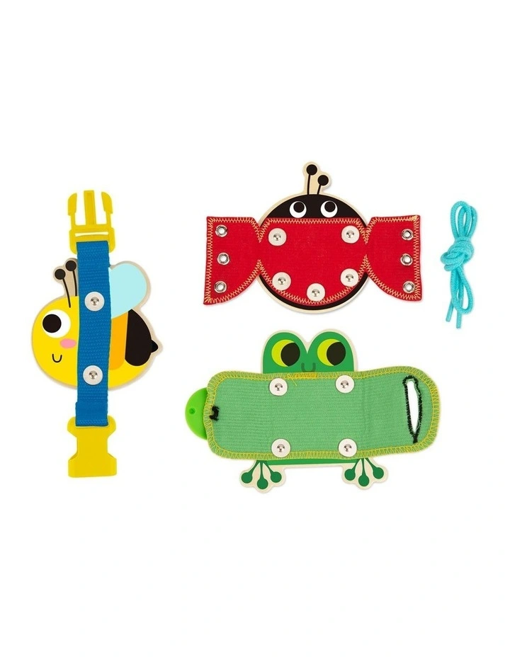 Tooky Toy Basic Skills Lacing Buttons Wooden Puzzle Board Educational 3 image 4