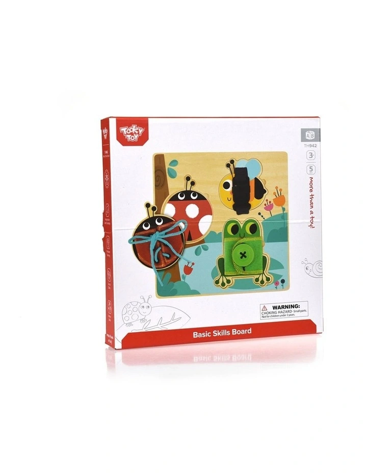 Tooky Toy Basic Skills Lacing Buttons Wooden Puzzle Board Educational 3 image 6