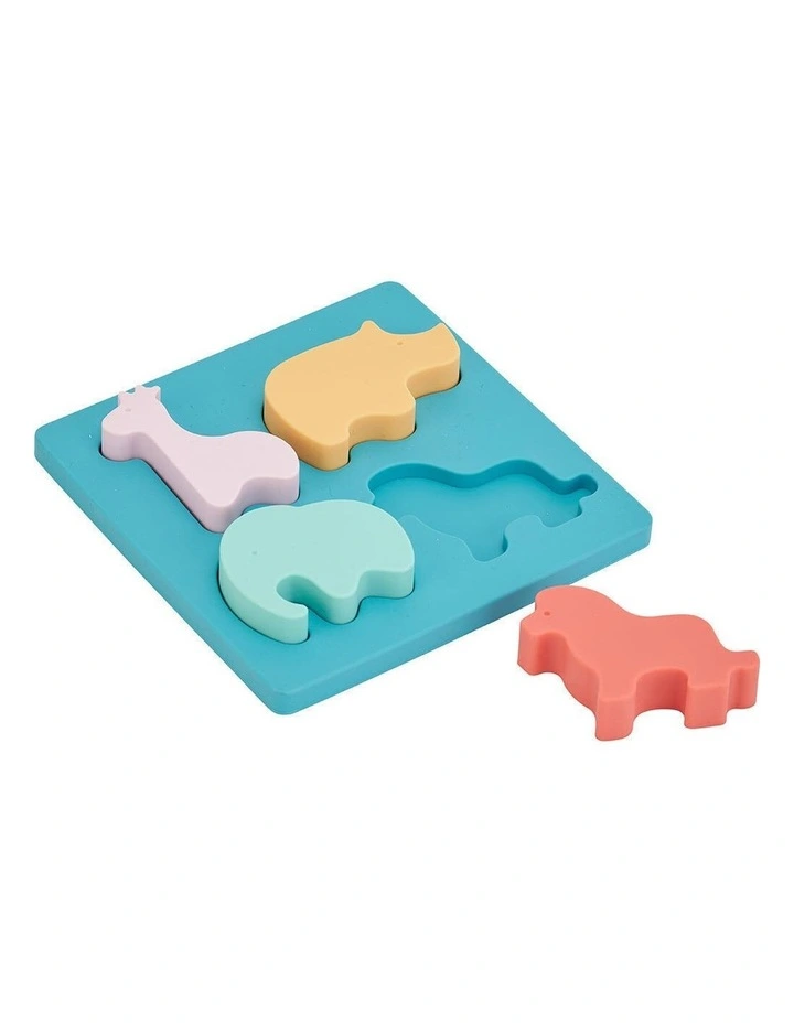 Annabel Trends Silicone Puzzle Play Toy Teether Land Animals Set 12x4.5cm image 2