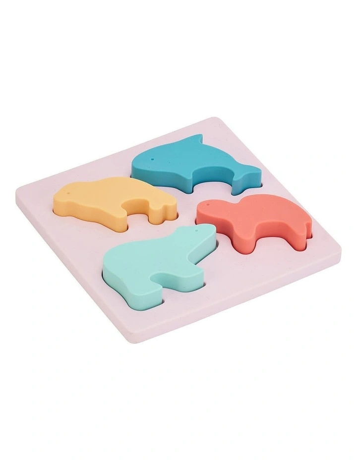 Annabel Trends Silicone Puzzle Play Toy Teether Land Animals Set 12x4.5cm image 5