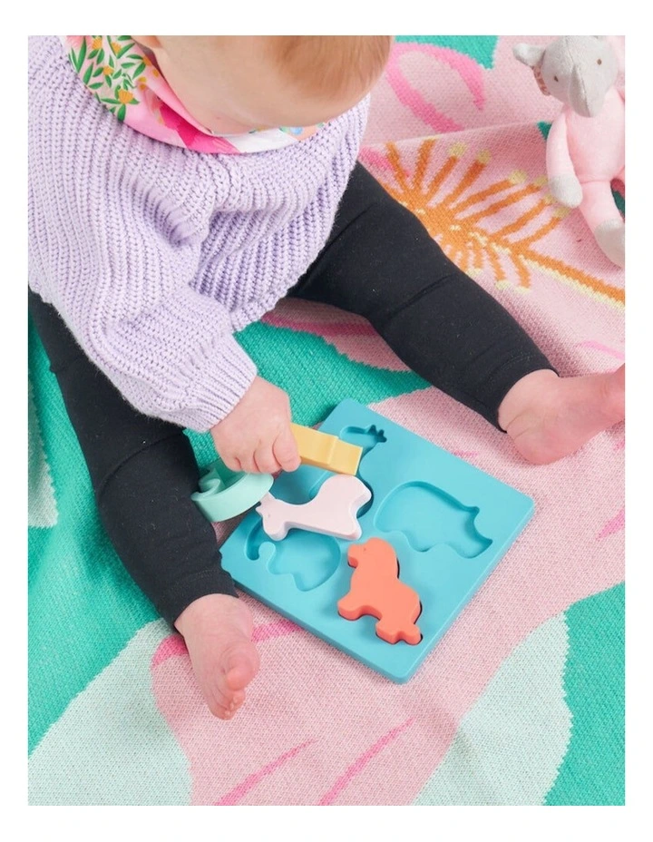 Annabel Trends Silicone Puzzle Play Toy Teether Land Animals Set 12x4.5cm image 6