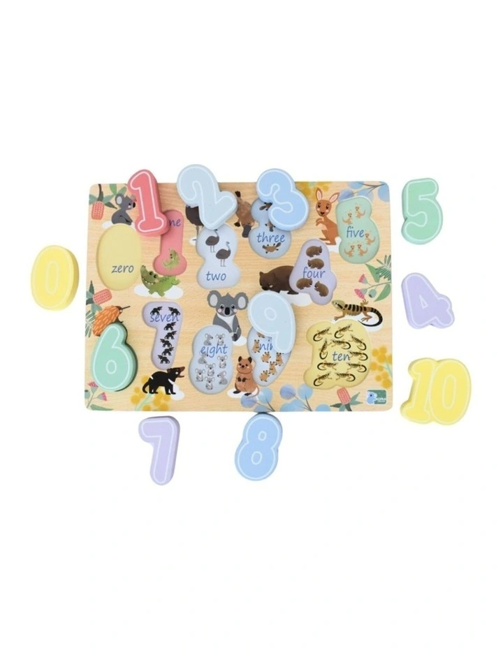 Koala Dream Bush Buddies Numbers Chunky Wooden Puzzle Educational 18m image 1