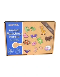 66pc Kaper Kidz Animal Matching Wooden 2-Piece Jigsaw Puzzle Kids 3