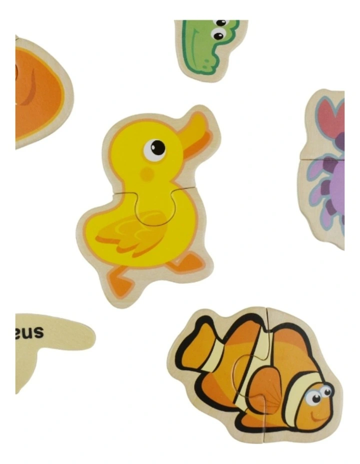 66pc Kaper Kidz Animal Matching Wooden 2-Piece Jigsaw Puzzle Kids 3 image 5