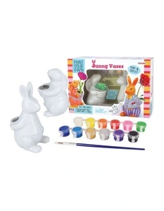 Kaper Kidz Pyo Bunny Painting Vases Craft Kit Ceramic 5y 