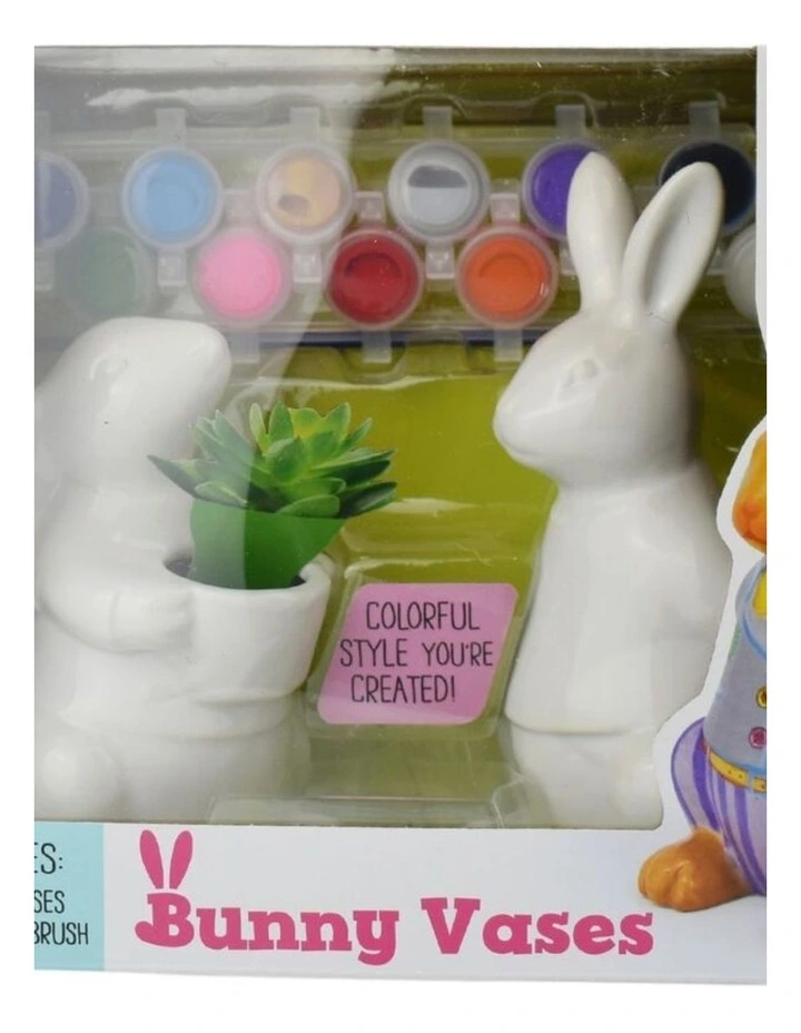 Kaper Kidz Pyo Bunny Painting Vases Craft Kit Ceramic 5y image 2
