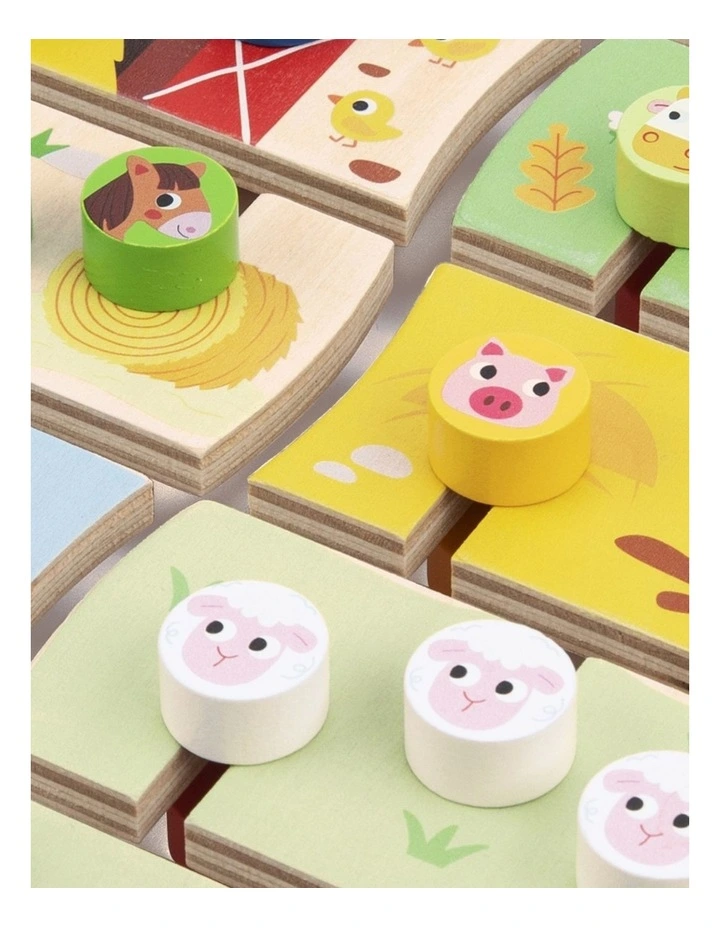 Tooky Toy Wooden Alphabet Farm Matching Maze Board Educational Toy Kids 3y image 5
