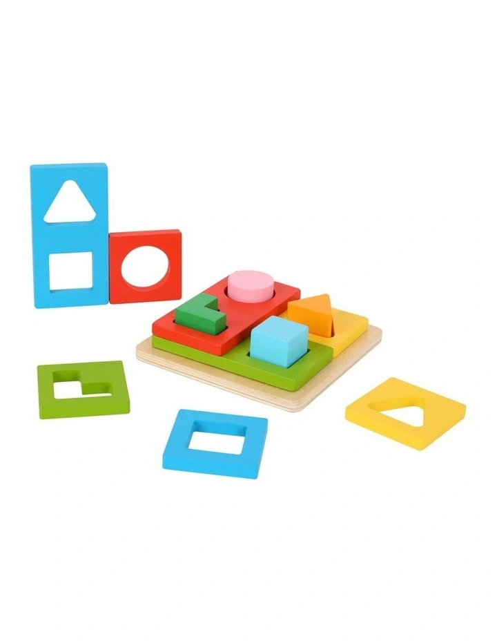 13pc Tooky Toy Multi-Shape Sorter Wooden Educational Toy Kids 2y image 2