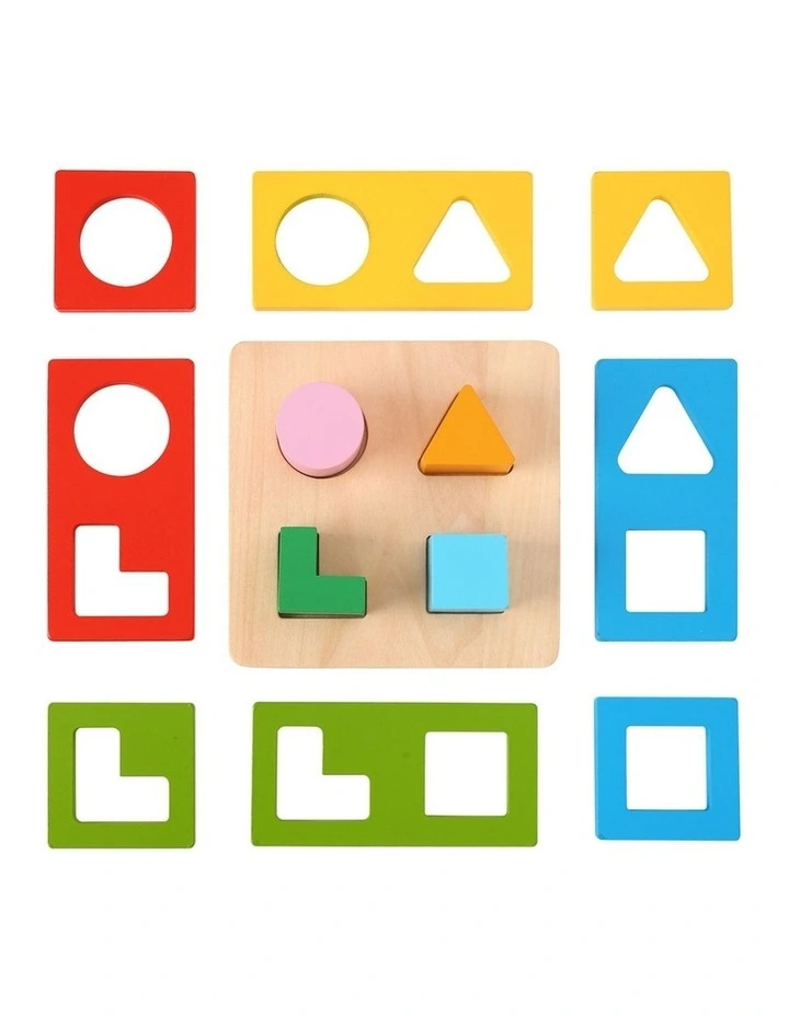 13pc Tooky Toy Multi-Shape Sorter Wooden Educational Toy Kids 2y image 4
