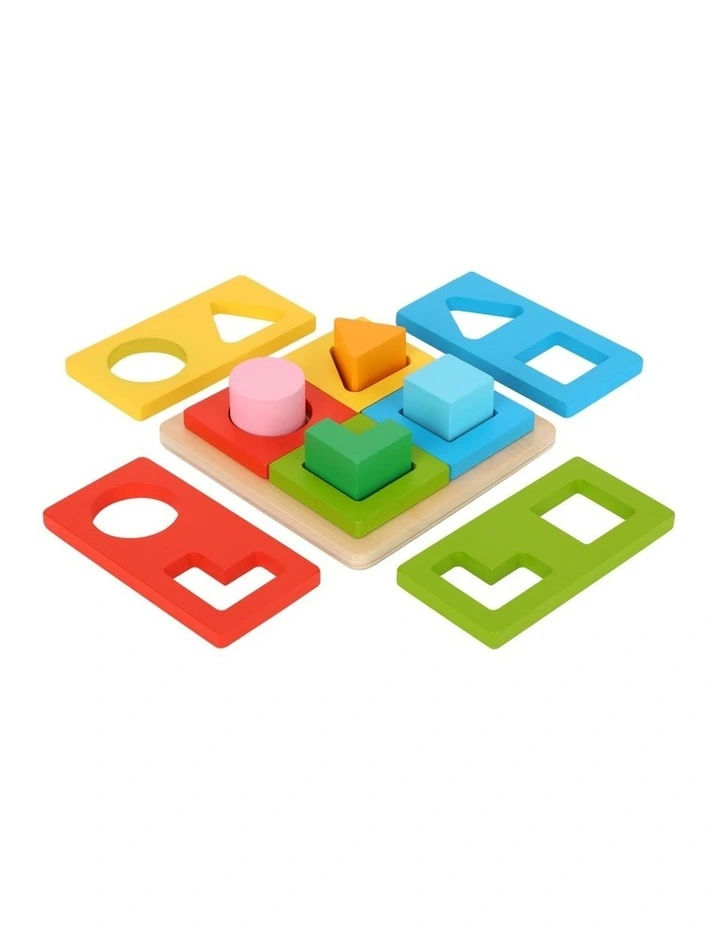 13pc Tooky Toy Multi-Shape Sorter Wooden Educational Toy Kids 2y image 5