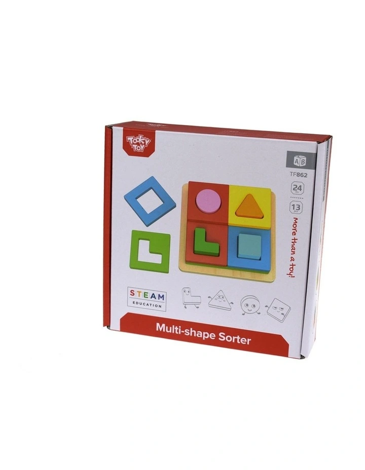 13pc Tooky Toy Multi-Shape Sorter Wooden Educational Toy Kids 2y image 7