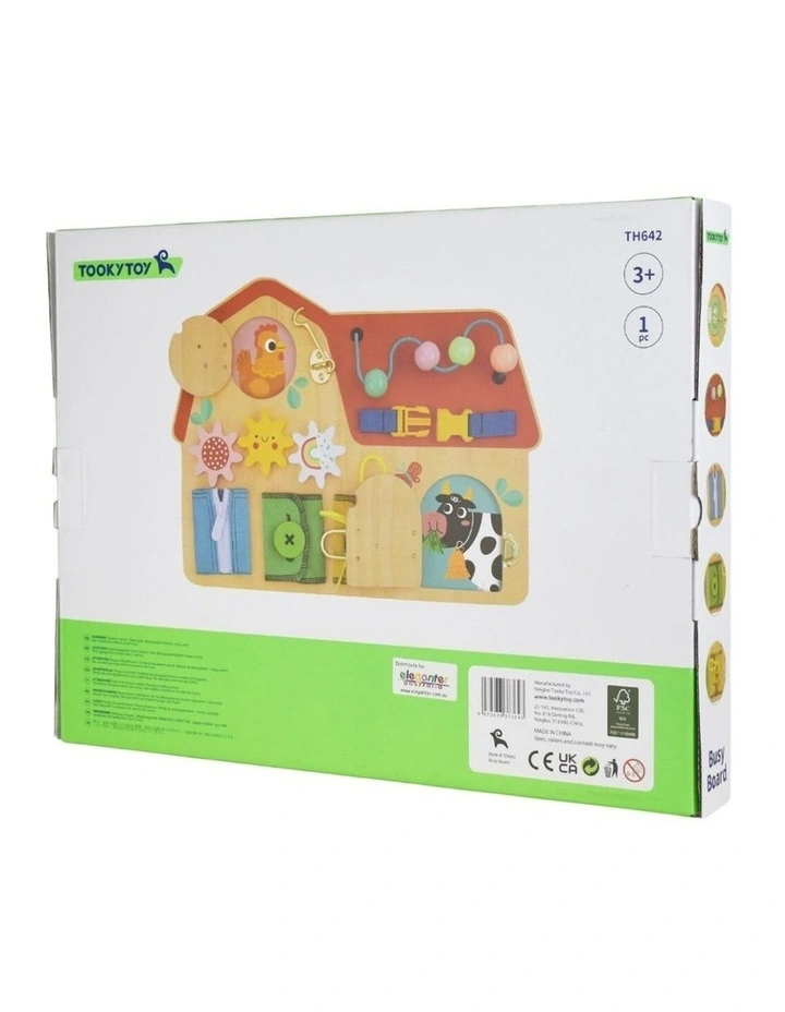 Tooky Toy Busy Board Wooden Educational Activity Toy Kids 3y image 2