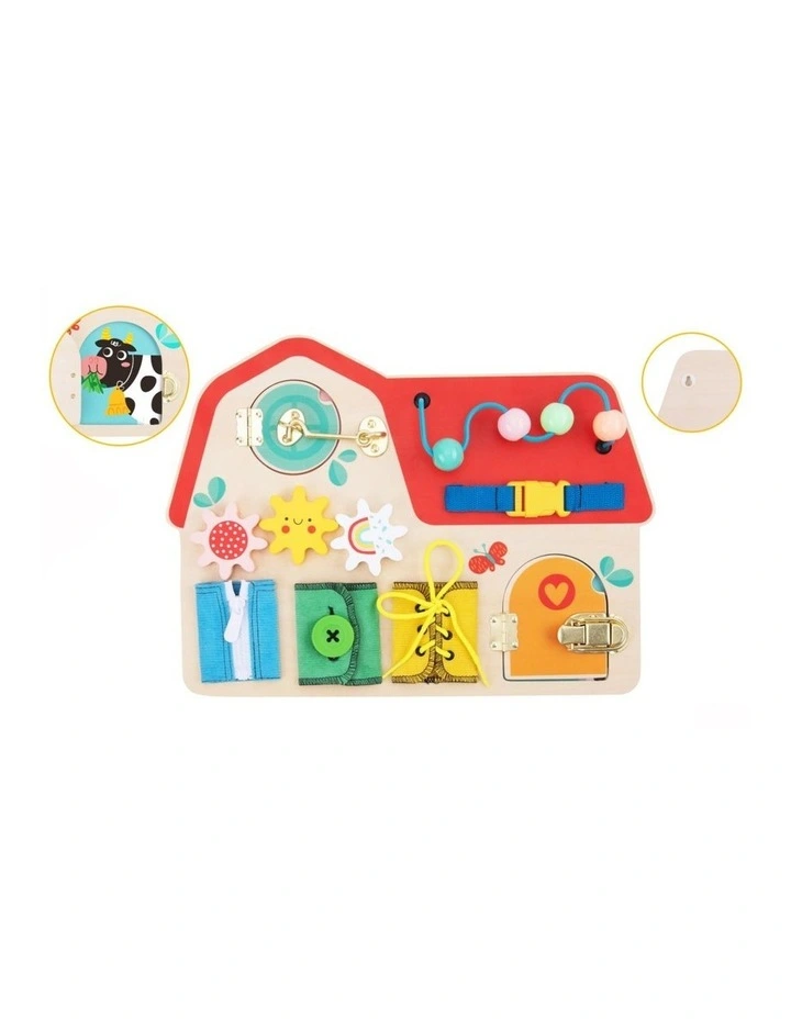 Tooky Toy Busy Board Wooden Educational Activity Toy Kids 3y image 5