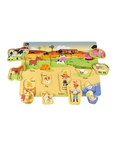 Koala Dream 2 In 1 Australian Farm Early Learning Peg Puzzle 18m 