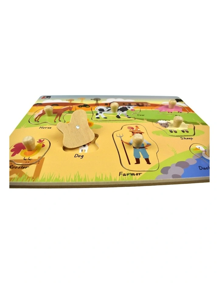 Koala Dream 2 In 1 Australian Farm Early Learning Peg Puzzle 18m image 2