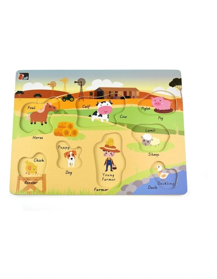 Koala Dream 2 In 1 Australian Farm Early Learning Peg Puzzle 18m image 3