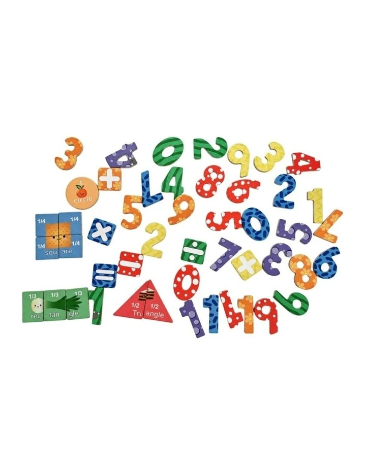 50pc Koala Dream Fridge Friends Wooden Numbers And Shapes Magnets 3y image 2