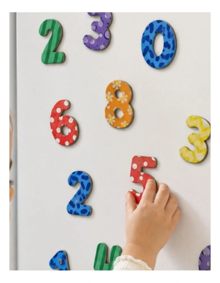 50pc Koala Dream Fridge Friends Wooden Numbers And Shapes Magnets 3y image 3