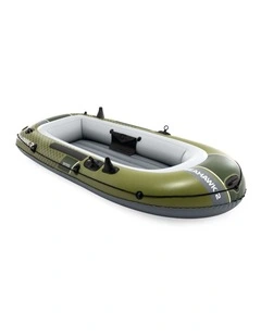 Intex Seahawk 2 Inflatable Boat Set Green Deluxe Oars High-Output Pump