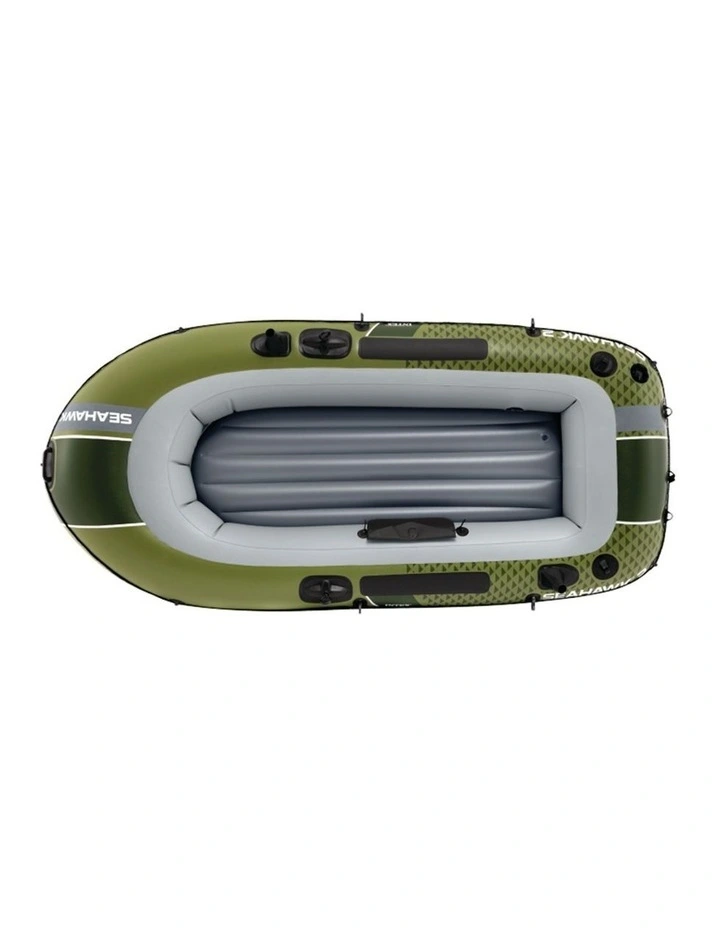 Intex Seahawk 2 Inflatable Boat Set Green Deluxe Oars High-Output Pump image 2