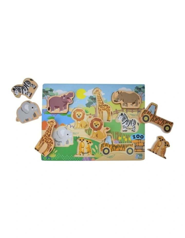 Koala Dream Wooden Chunky Zoo Animals Kids Educational Toy Puzzle 12m image 2