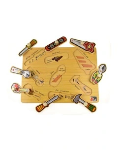 Koala Dream 2 In 1 Kids Tools Early Learning Peg Puzzle Wooden Toy 18m 