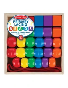 Melissa & Doug Primary Lacing Beads Wooden Childrens Toy Multi-Colour 3y 