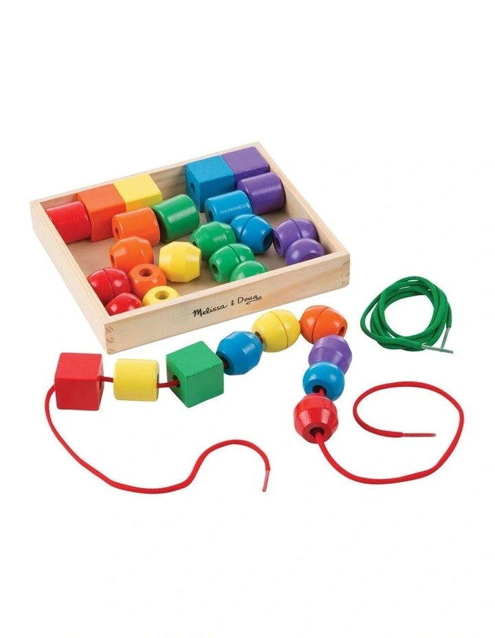 Melissa & Doug Primary Lacing Beads Wooden Childrens Toy Multi-Colour 3y image 2