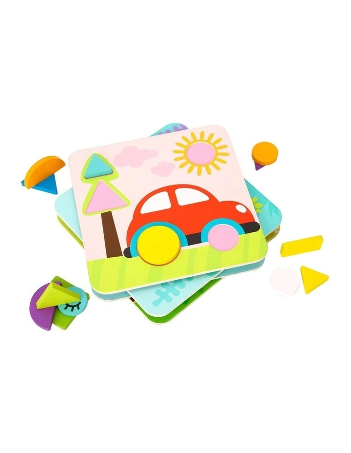 34pc Tooky Toy 4 In 1 Shape Puzzles Wooden Learning Toy Kids 18m image 2
