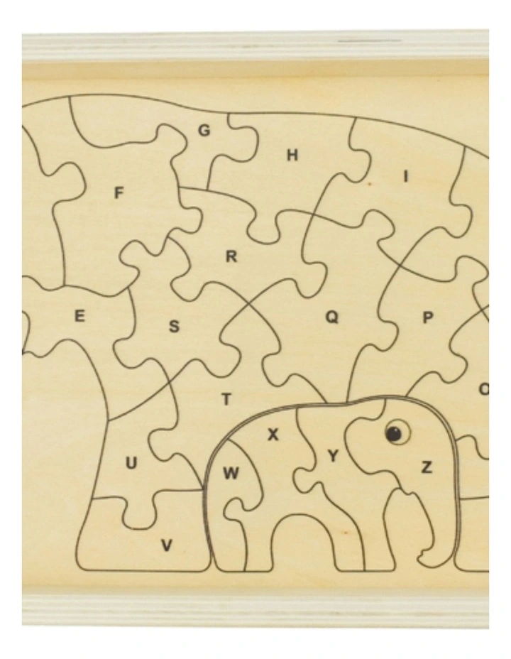 Kaper Kidz Elephant A-Z Chunky Kids Jigsaw Puzzle Wooden Toy 3 image 6