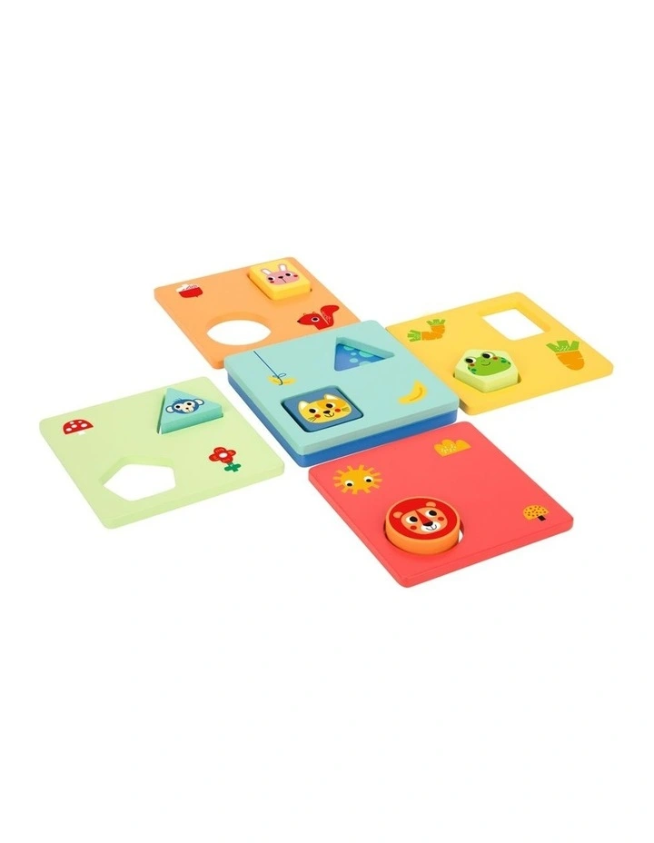 11pc Tooky Toy Logic Game Shapes Educational Wooden Puzzle Toy Kids 2  image 2