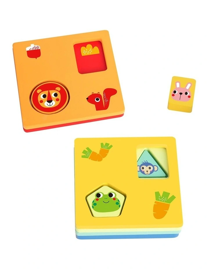 11pc Tooky Toy Logic Game Shapes Educational Wooden Puzzle Toy Kids 2  image 3