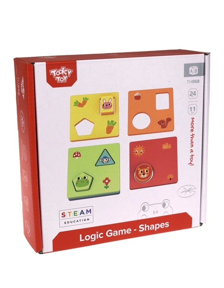 11pc Tooky Toy Logic Game Shapes Educational Wooden Puzzle Toy Kids 2  image 6