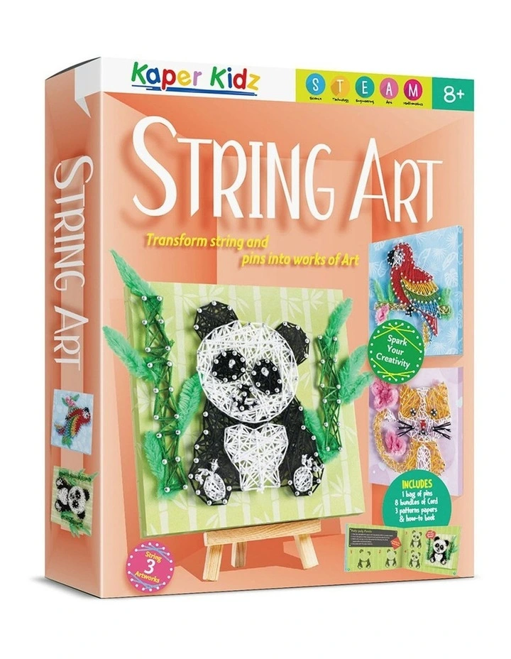 2x26pc Kaper Kidz String Art Craft Kit Kids 8y Creative Activity Set image 3